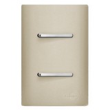 Conjunto Interruptor Duplo Simples 4x2  - Novara Especiais Champanhe